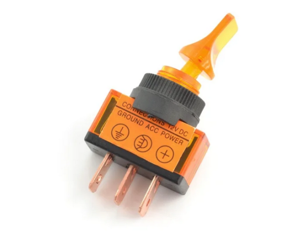 EIN-AUS-Schalter ASW-14D 12V / 20A gelb beleuchtet